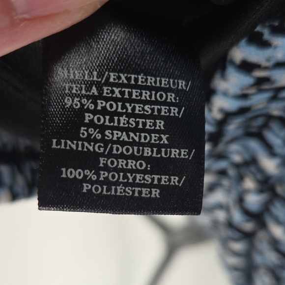 Ann Taylor Blue, Black and White Midi Wrap Dress - Picture 16 of 16